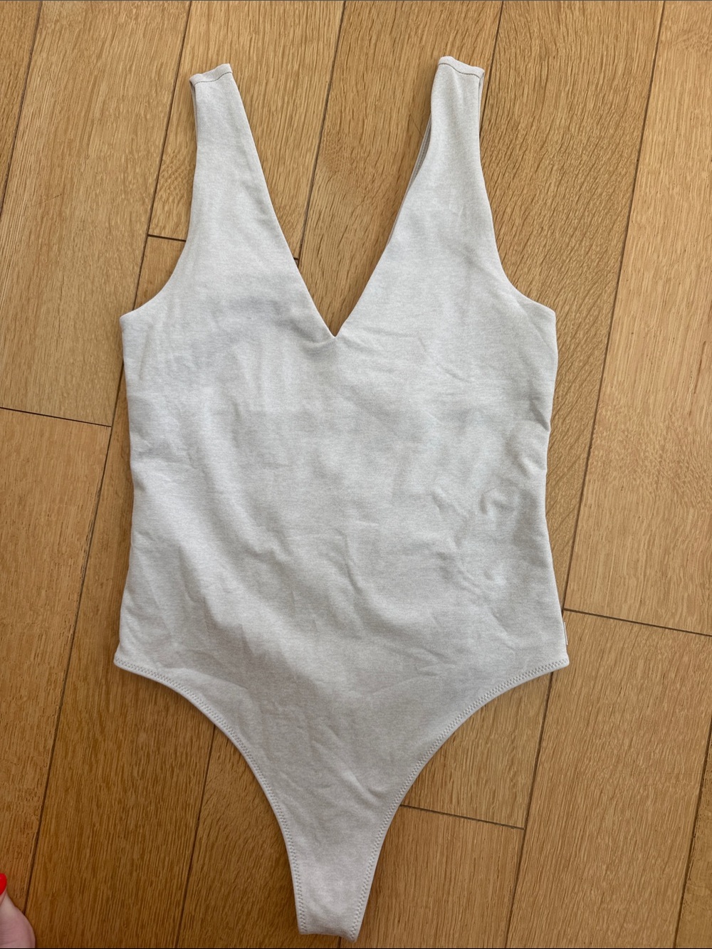 Vuori Womens heathered Cream V-Neck One-Piece